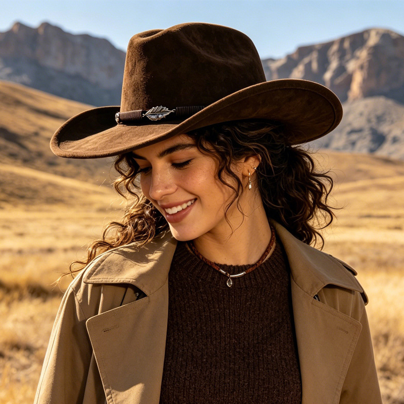 Fedora Hat Wool - Chapéu Panamá de Lã Estilo Cowboy