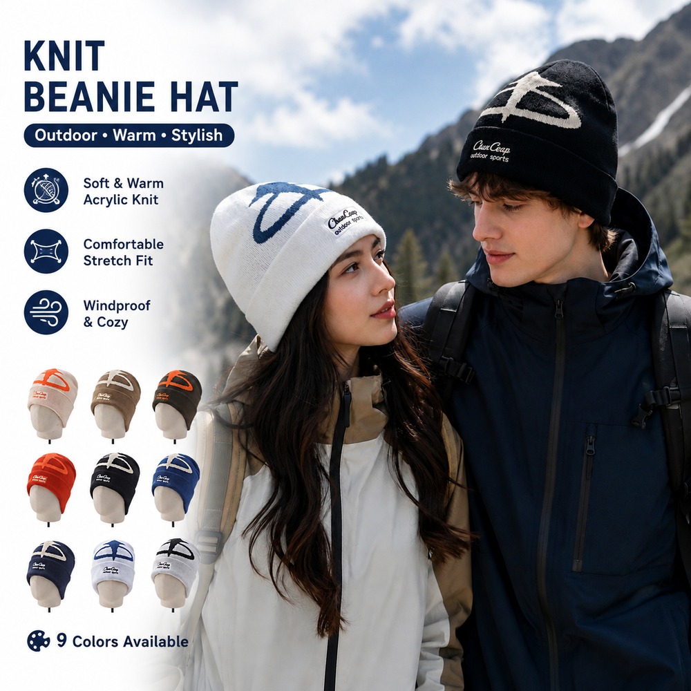 Beanie Cuffed Knit - Gorro de Inverno Unissex de Tricô,