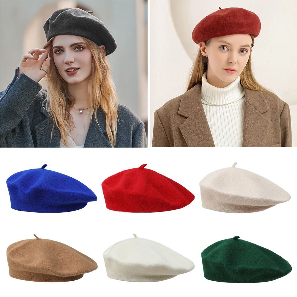 Beret French Wool - Boina de lã estilo francês unissex,