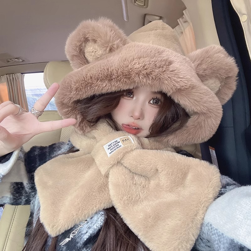 Boné de Urso Fofo com Cachecol - Trapper Hat Ear Flap avaliação e preço